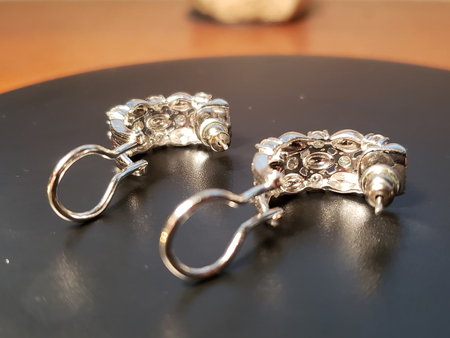 18 K White Gold Diamond Hoop Earrings